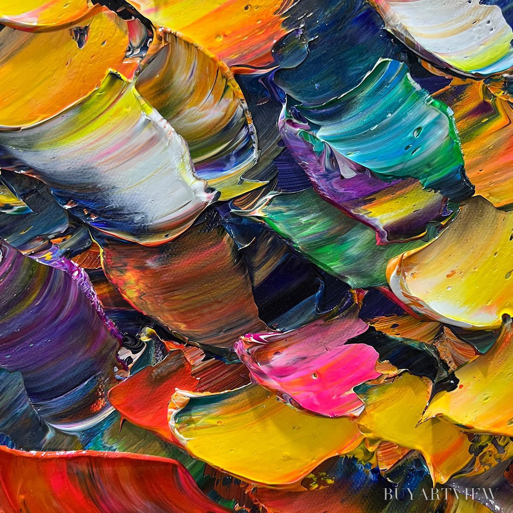 ARTOVITAS Tree of Life – Textured Impasto Colorful Tree Oil Painting - image 6