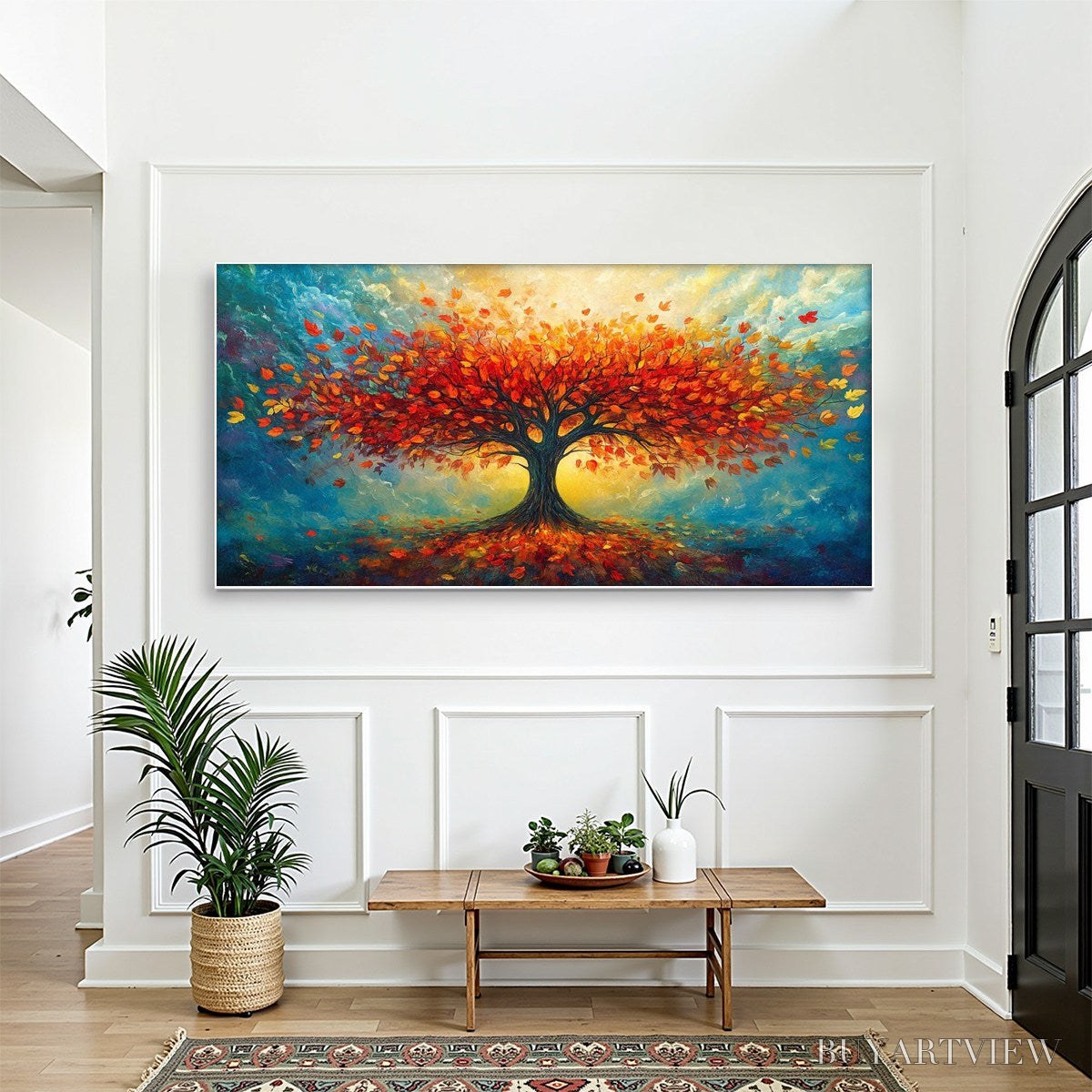 ARTOVITAS Autumn Fire – Textured Landscape Oil Painting - image 2