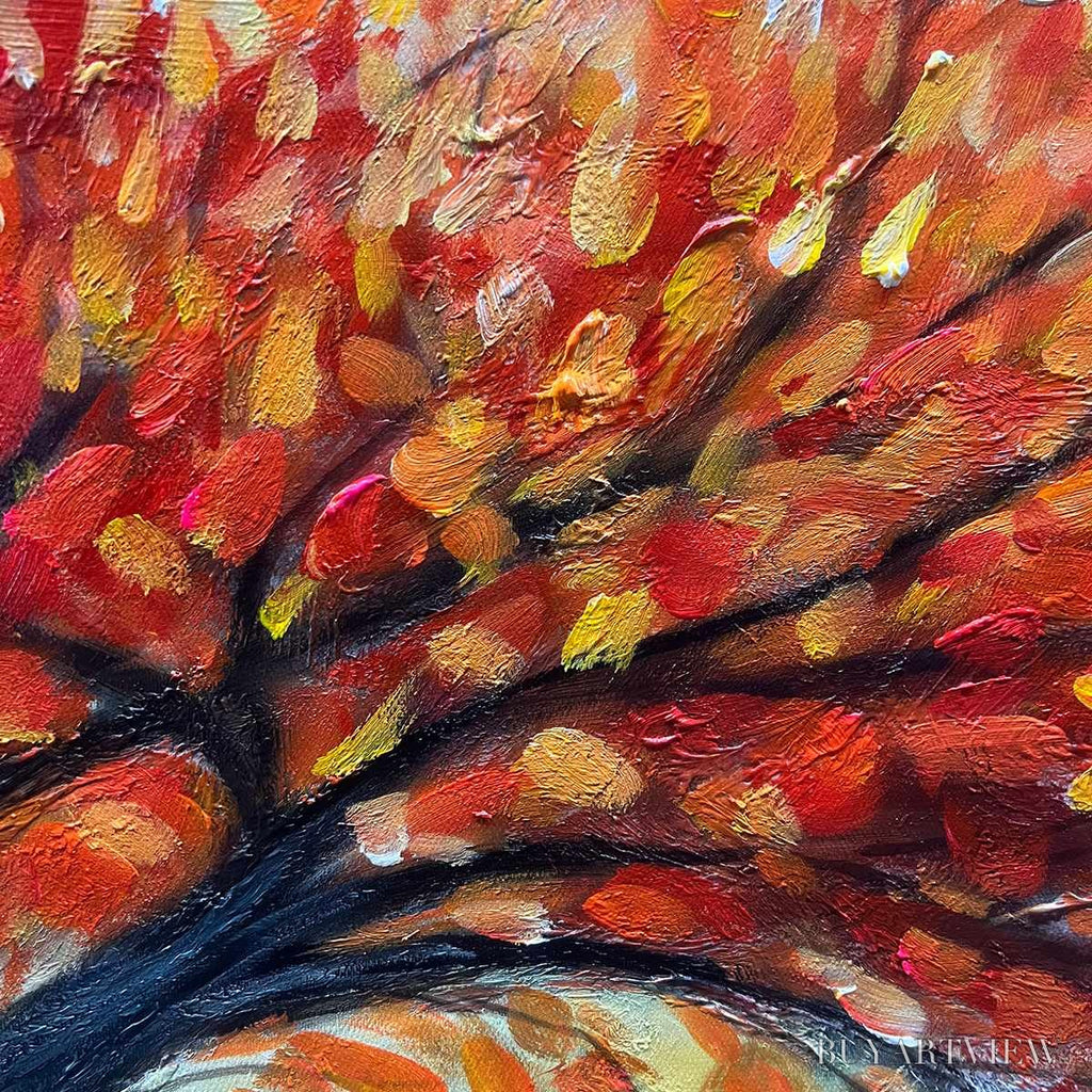 ARTOVITAS Autumn Fire – Textured Landscape Oil Painting - image 3