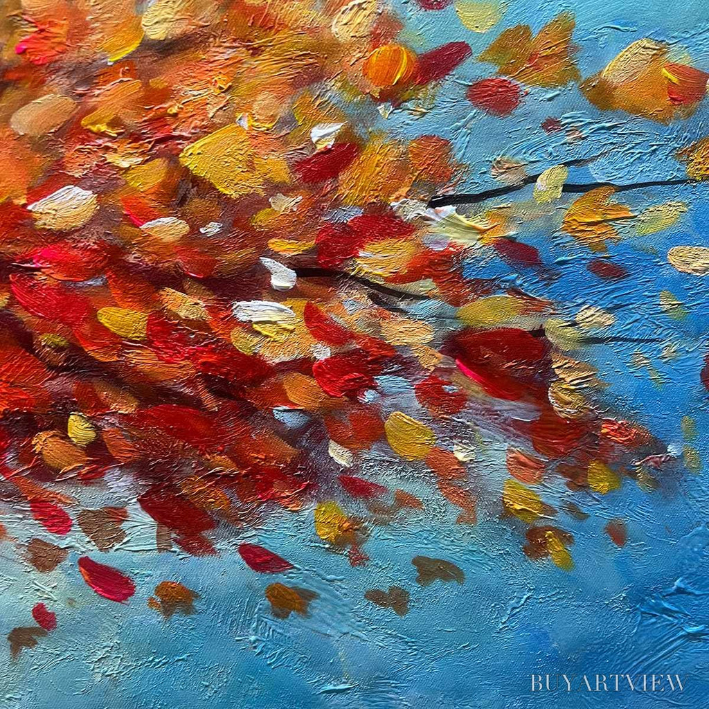 ARTOVITAS Autumn Fire – Textured Landscape Oil Painting - image 6