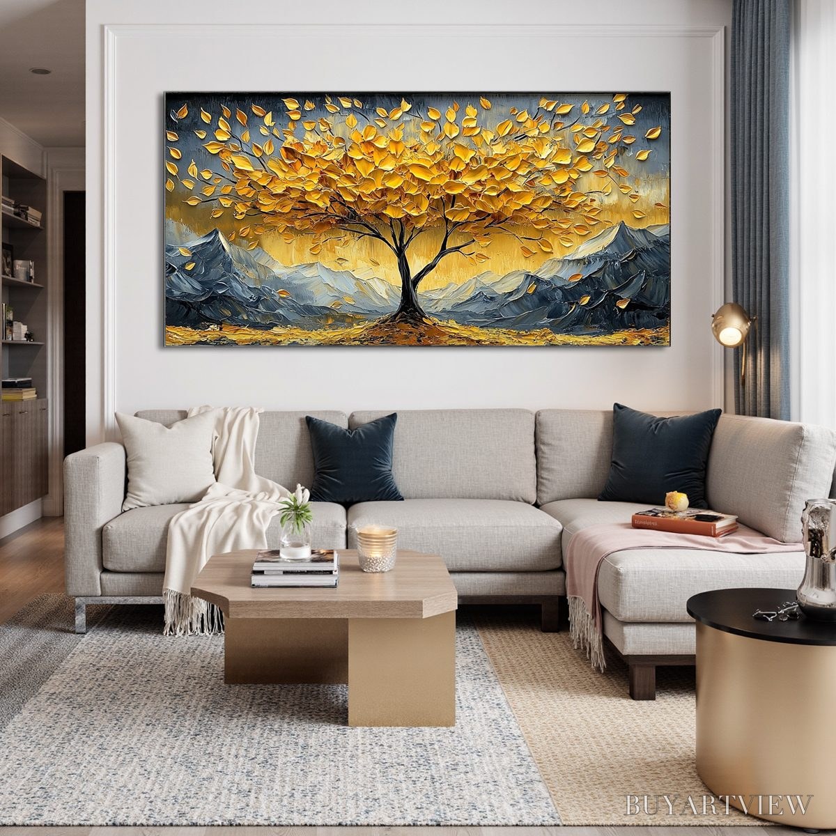 ARTOVITAS Golden Resilience – Textured Landscape Oil Painting - image 4