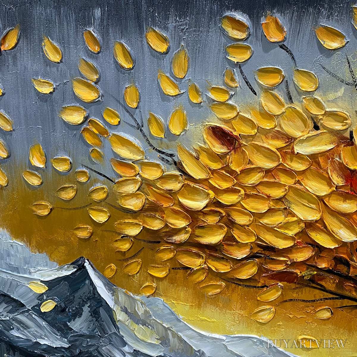 ARTOVITAS Golden Resilience – Textured Landscape Oil Painting - image 5