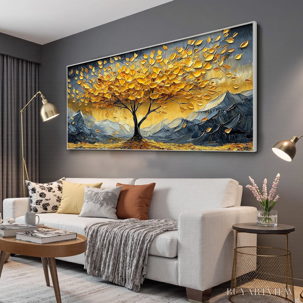 ARTOVITAS Golden Resilience – Textured Landscape Oil Painting - image 6