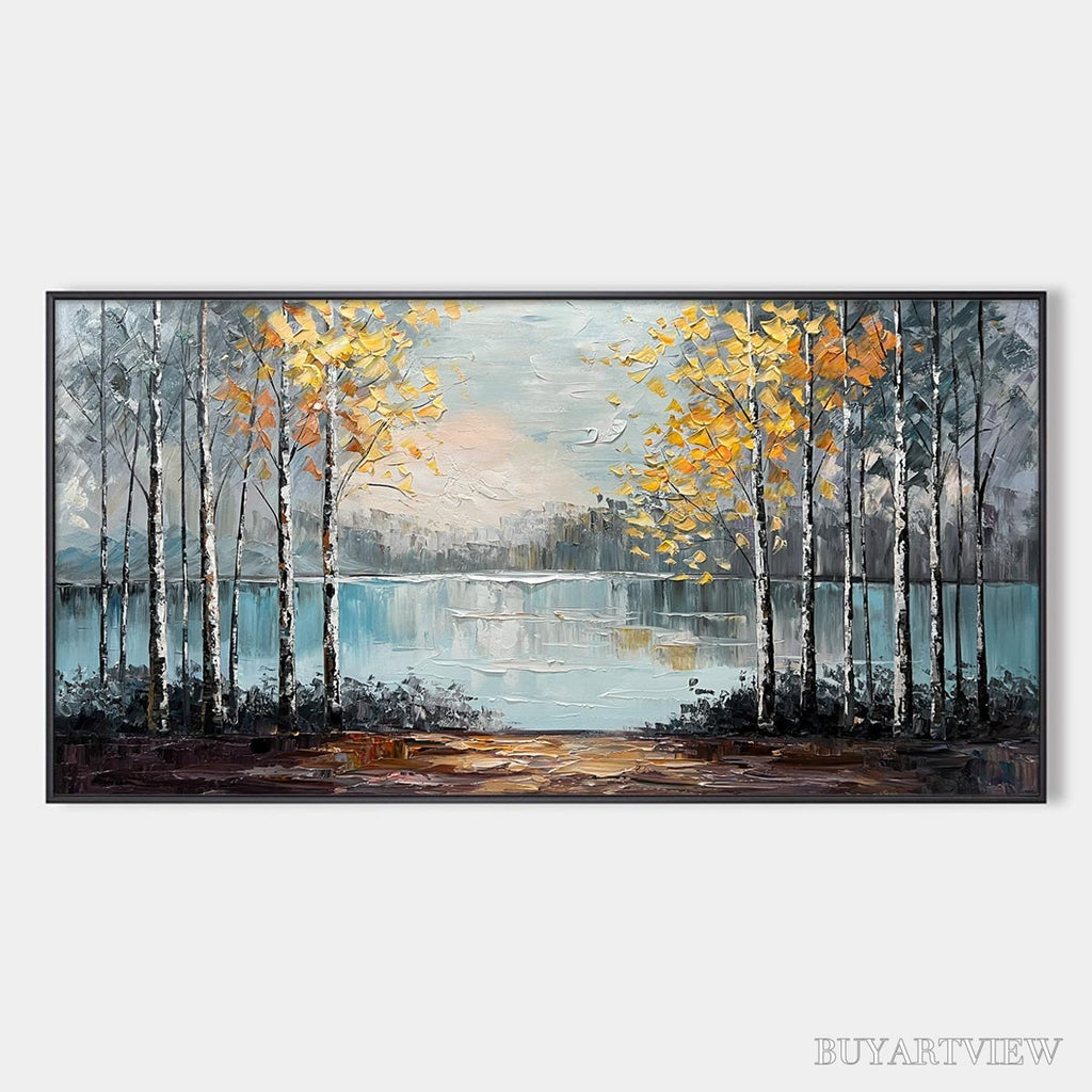 ARTOVITAS Autumn Whispers – Textured Impasto Landscape Oil Painting - image 1