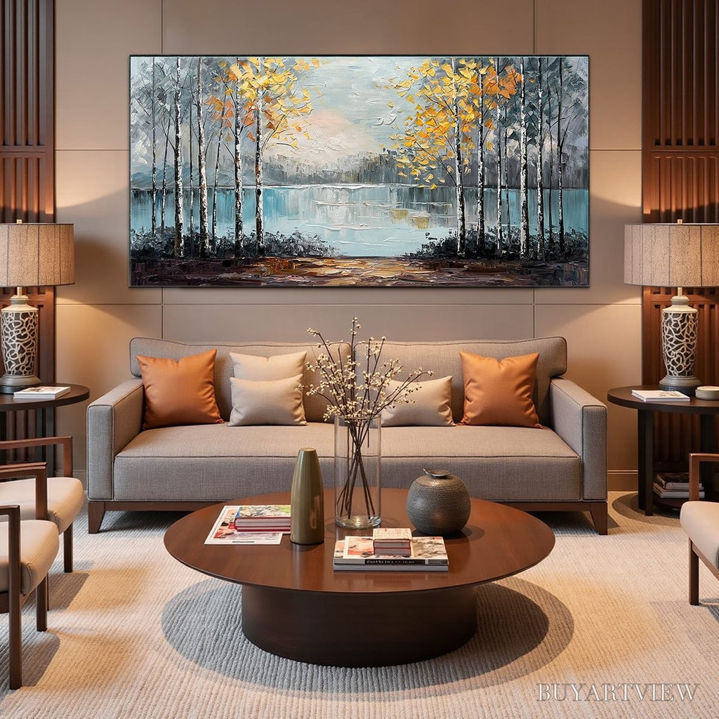 ARTOVITAS Autumn Whispers – Textured Impasto Landscape Oil Painting - image 2