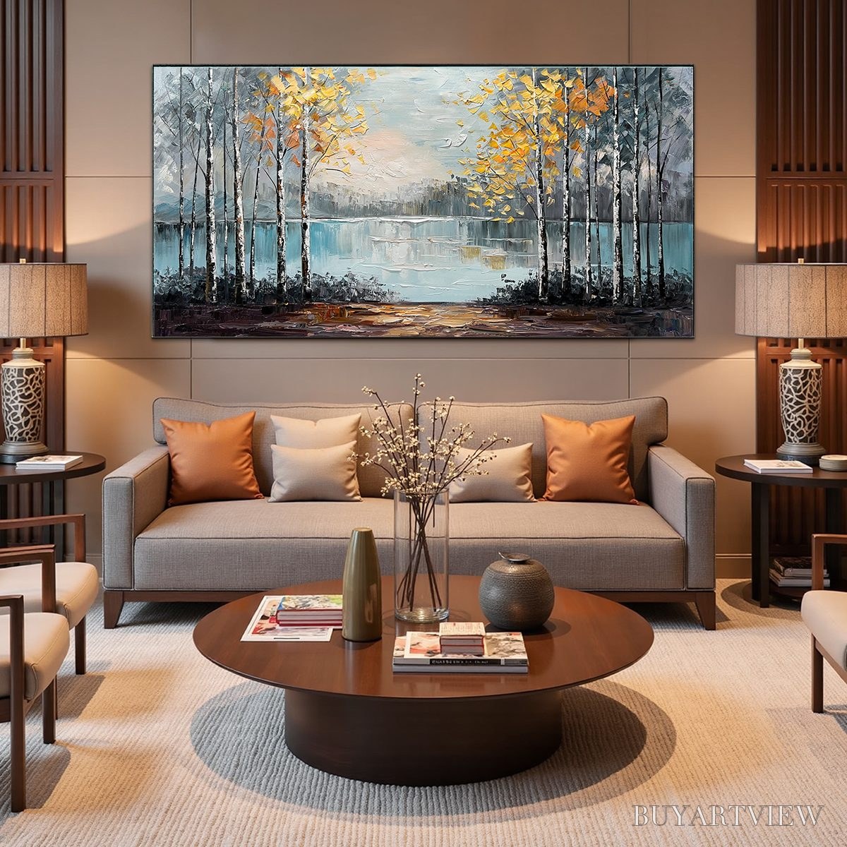 ARTOVITAS Autumn Whispers – Textured Impasto Landscape Oil Painting - image 2