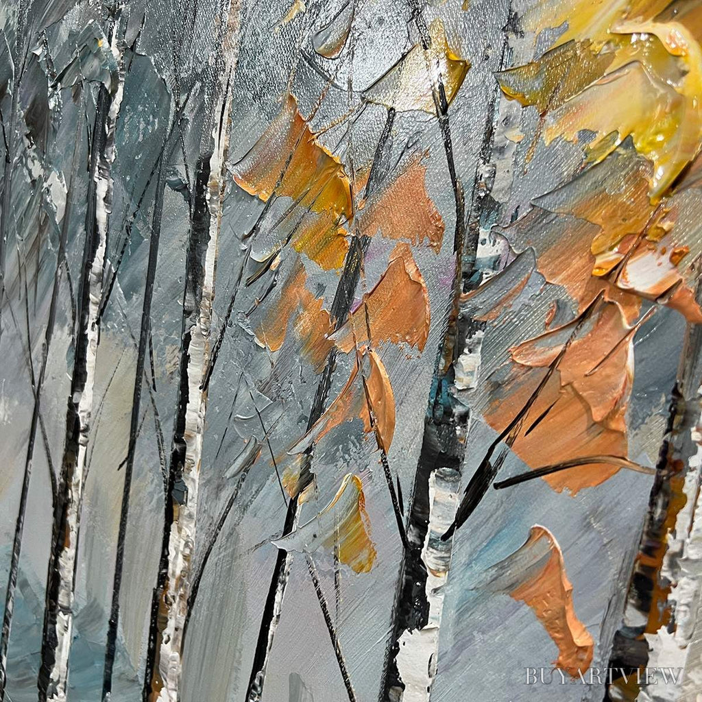 ARTOVITAS Autumn Whispers – Textured Impasto Landscape Oil Painting - image 3