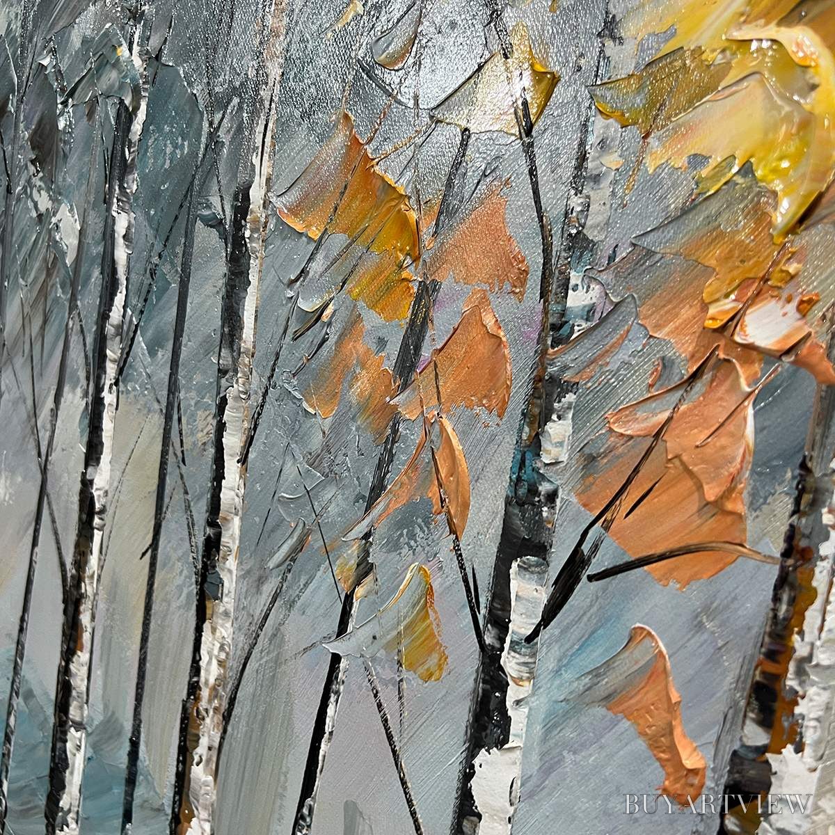 ARTOVITAS Autumn Whispers – Textured Impasto Landscape Oil Painting - image 3