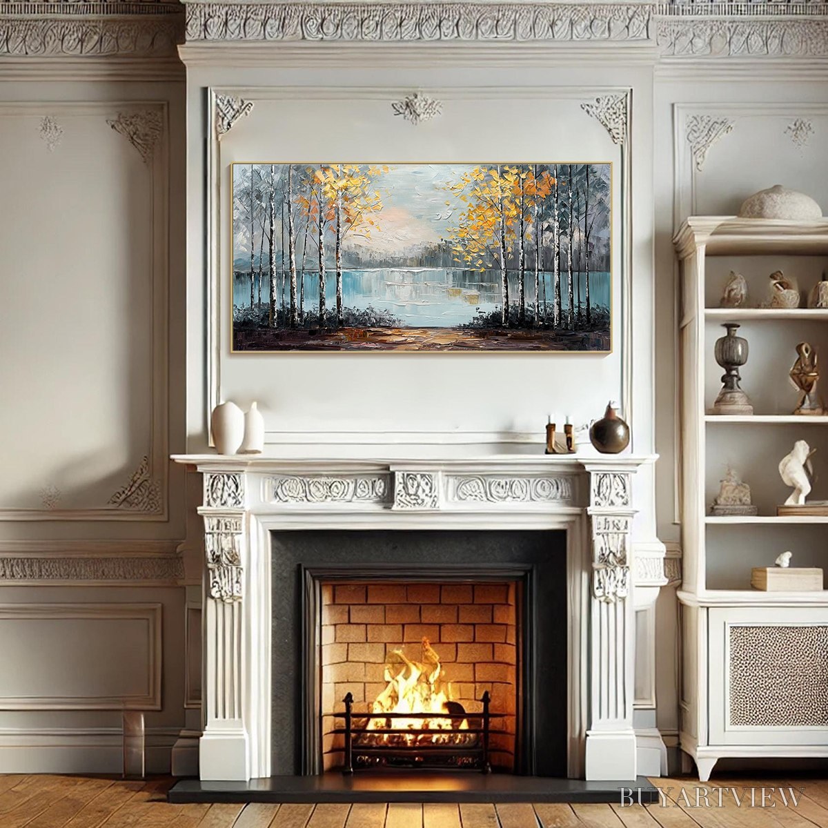 ARTOVITAS Autumn Whispers – Textured Impasto Landscape Oil Painting - image 6