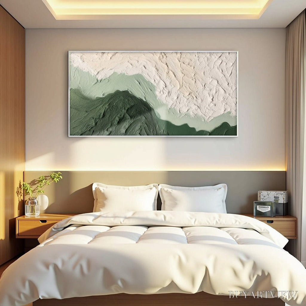 ARTOVITAS Emerald Dusk – Textured Abstract Landscape Oil Painting - image 5