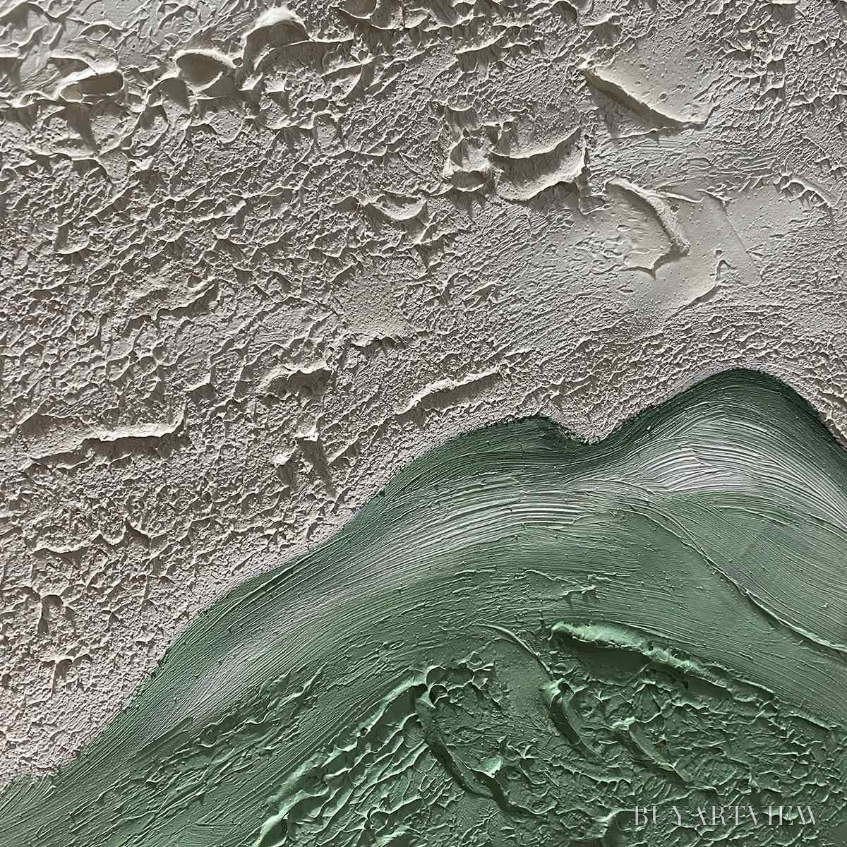 ARTOVITAS Emerald Dusk – Textured Abstract Landscape Oil Painting - image 6
