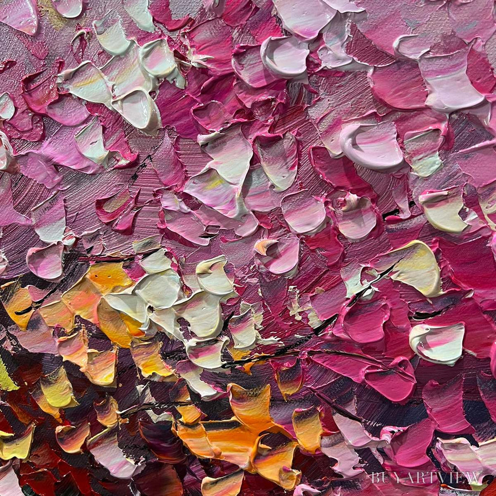 ARTOVITAS Spectrum of Joy – Textured Impasto Tree Oil Painting - image 5