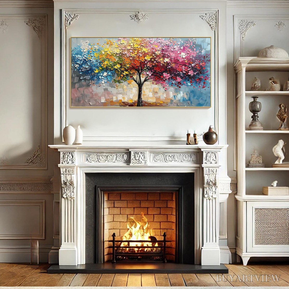 ARTOVITAS Spectrum of Joy – Textured Impasto Tree Oil Painting - image 6