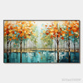 ARTOVITAS Autumn Reflections – Textured Landscape Oil Painting - image 1