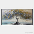 ARTOVITAS Golden Whispers – Textured Tree Landscape Oil Painting - image 1