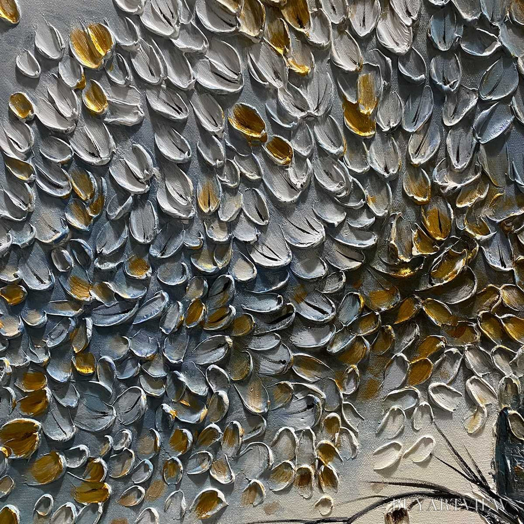 ARTOVITAS Golden Whispers – Textured Tree Landscape Oil Painting - image 5