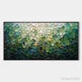 ARTOVITAS Emerald Mosaic – Textured Abstract Landscape Oil Painting - image 1