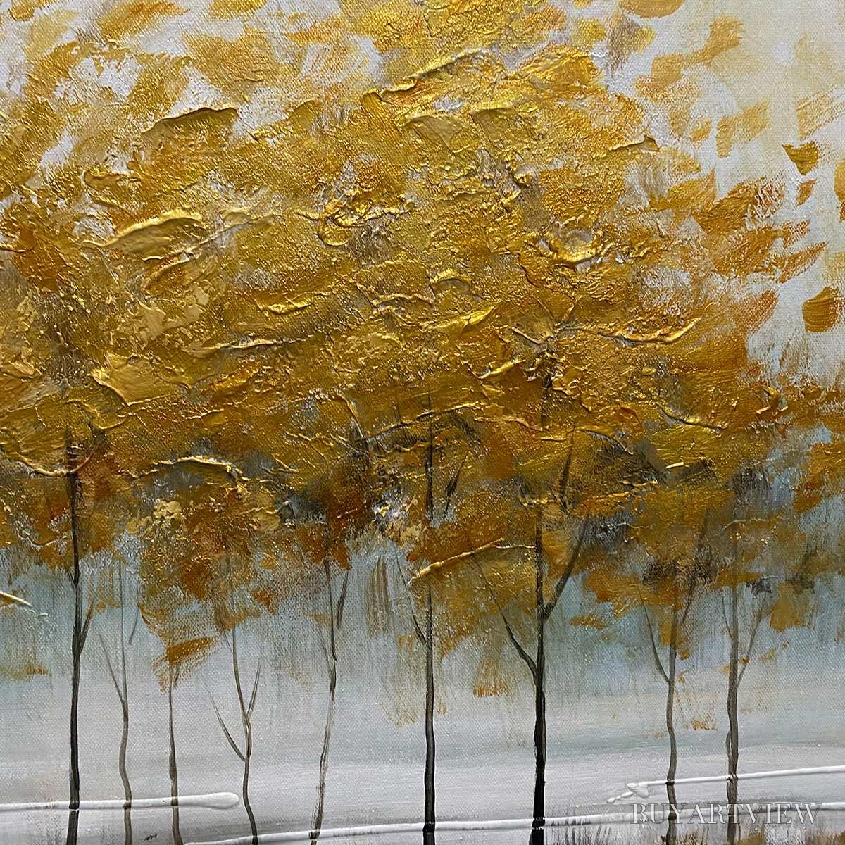 ARTOVITAS Golden Reflections – Serene Landscape Oil Painting - image 3