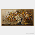 ARTOVITAS Golden Whispers – Textured Golden Tree Impasto Oil Painting - image 1