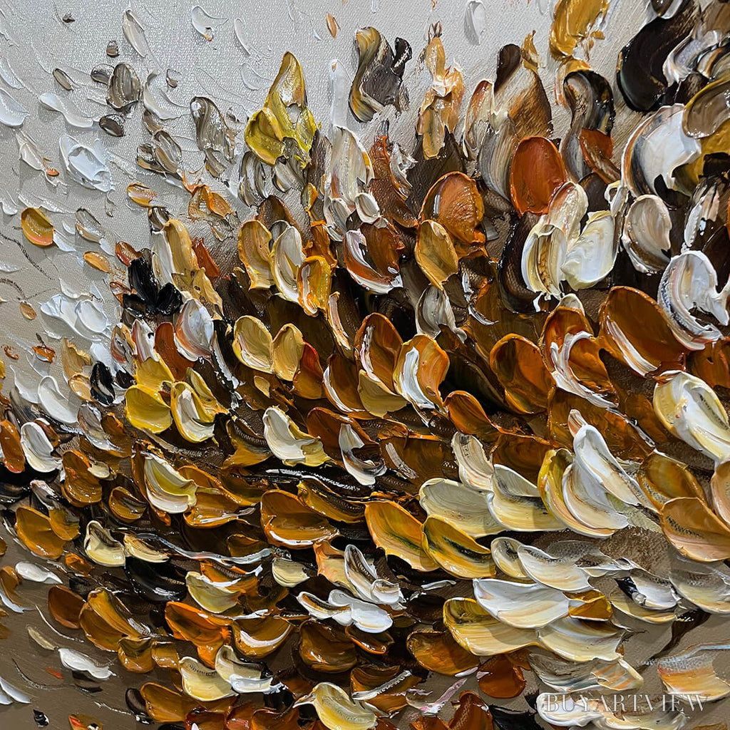 ARTOVITAS Golden Whispers – Textured Golden Tree Impasto Oil Painting - image 3