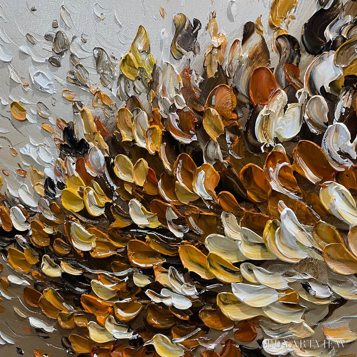 ARTOVITAS Golden Whispers – Textured Golden Tree Impasto Oil Painting - image 3