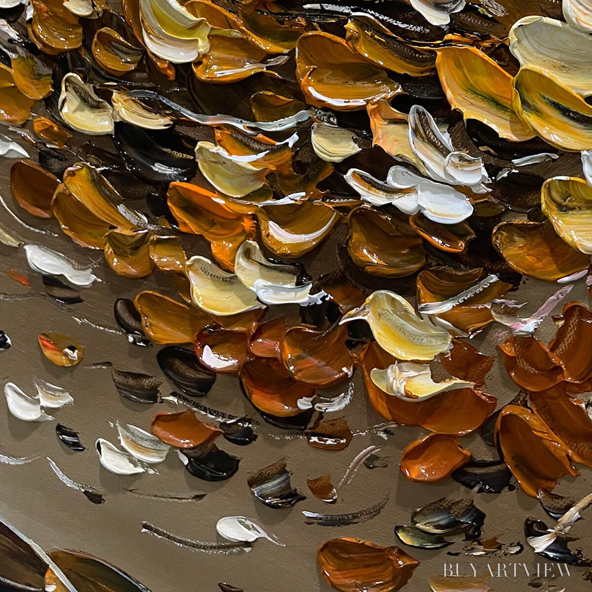 ARTOVITAS Golden Whispers – Textured Golden Tree Impasto Oil Painting - image 5