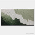ARTOVITAS Emerald Flow – Textured Abstract Landscape Painting in Greens and White - image 1