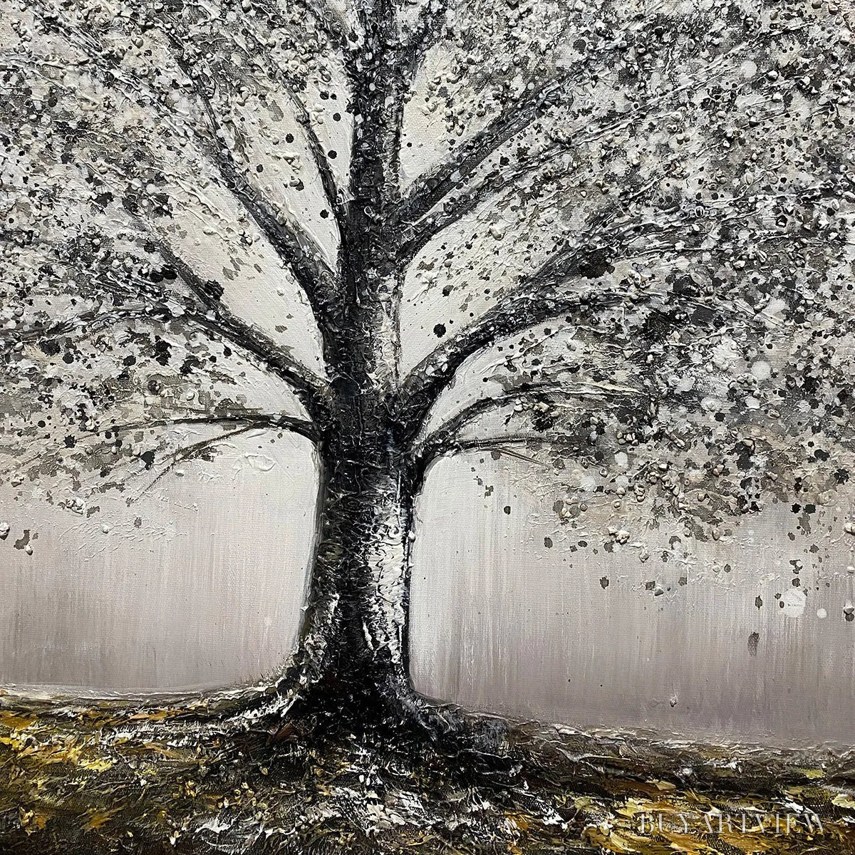 ARTOVITAS Golden Roots – Tree Painting with Textured Gold Ground - image 3