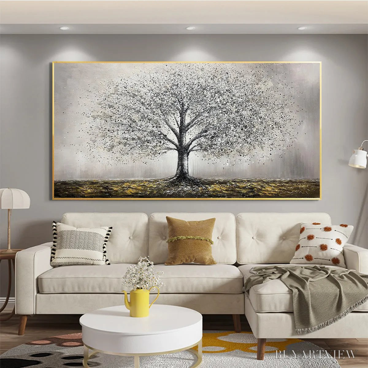 ARTOVITAS Golden Roots – Tree Painting with Textured Gold Ground - image 6