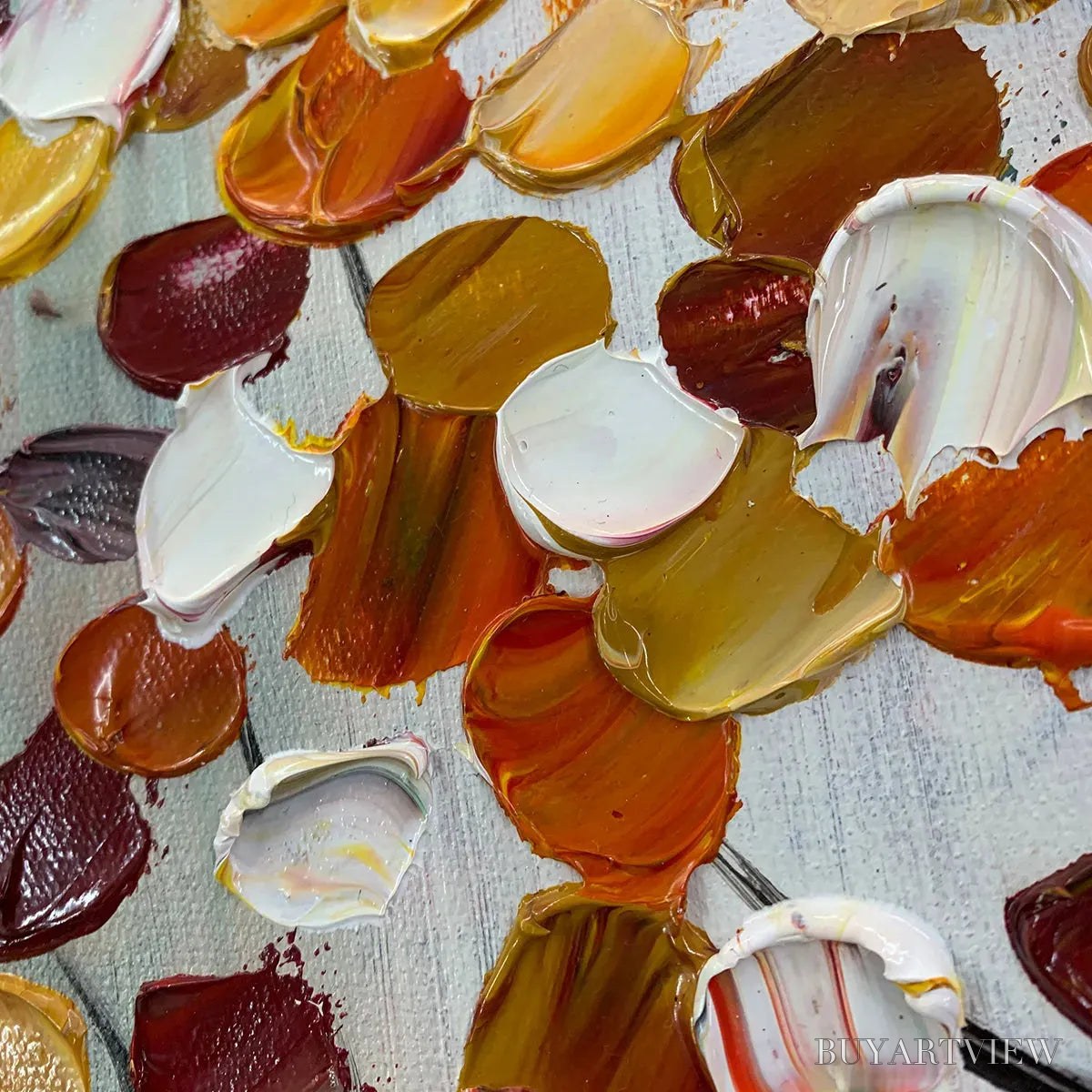 ARTOVITAS Golden Tree of Life – Panoramic Impasto Tree Painting, Textured , Colorful, Living Room - image 3