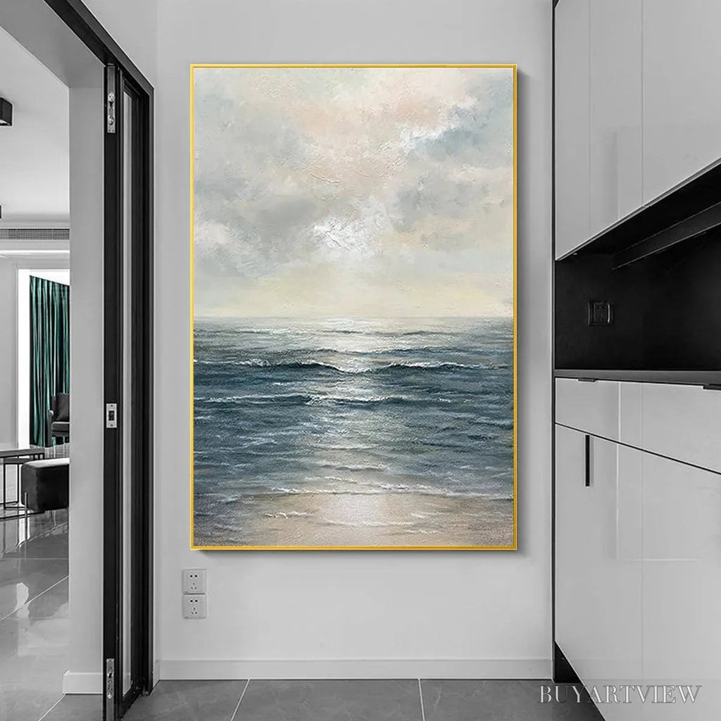 ARTOVITAS Tranquil Shores – Serene Coastal Landscape Oil Painting - image 2