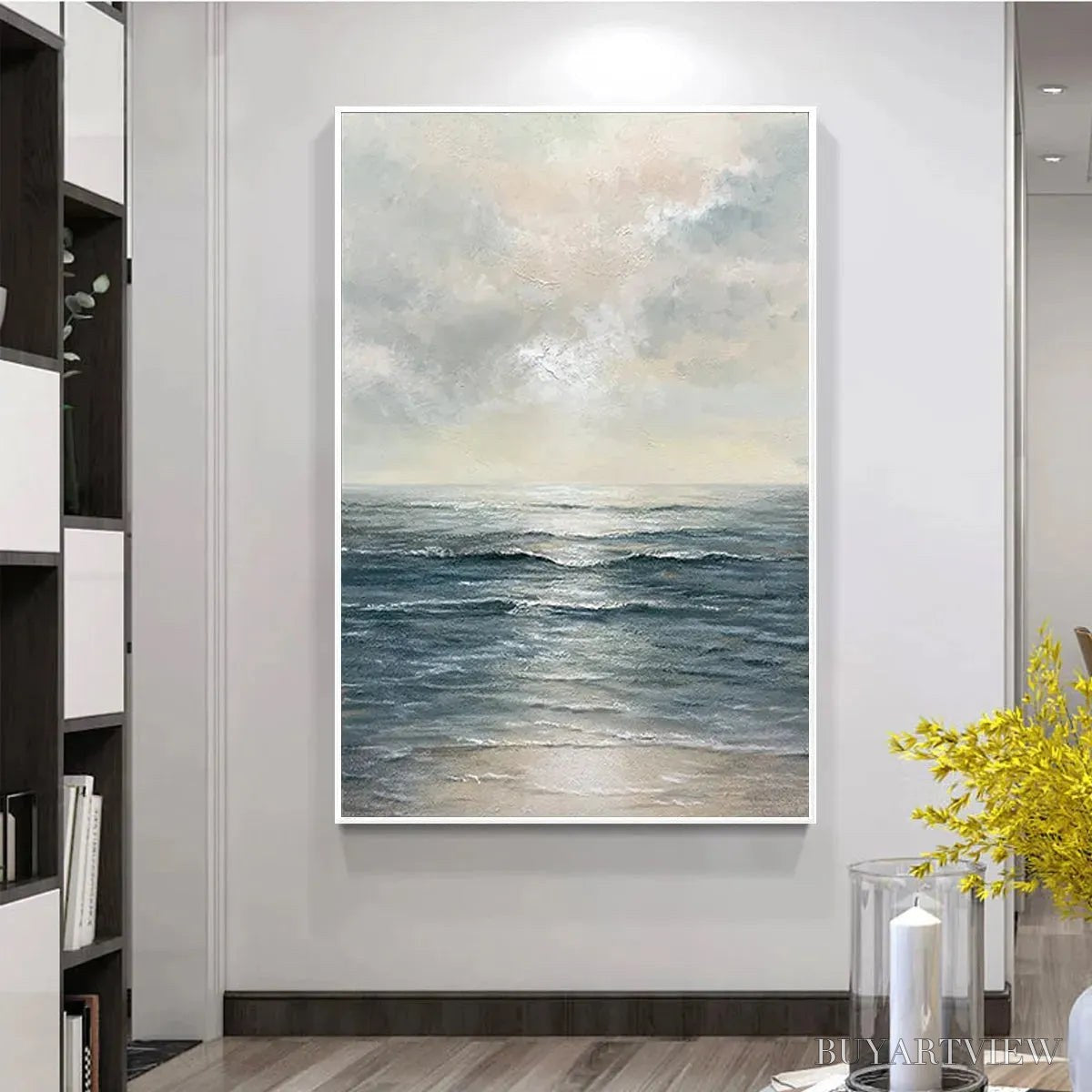 ARTOVITAS Tranquil Shores – Serene Coastal Landscape Oil Painting - image 4