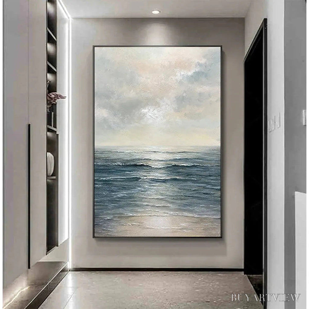 ARTOVITAS Tranquil Shores – Serene Coastal Landscape Oil Painting - image 5