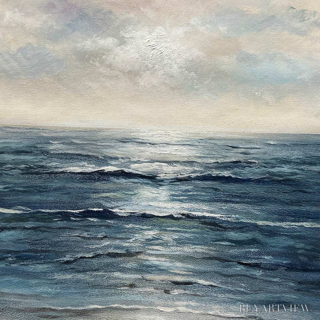 ARTOVITAS Tranquil Shores – Serene Coastal Landscape Oil Painting - image 6