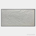 ARTOVITAS White Sands – Textured Abstract Painting in Off-White, Panoramic Canvas, Minimalist - image 1