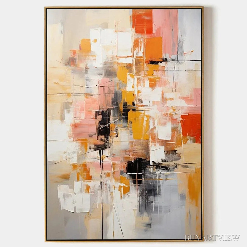 ARTOVITAS Abstract Symphony Ii – Colorful Abstract Painting, Textured , Vertical Canvas, Modern Art - image 1