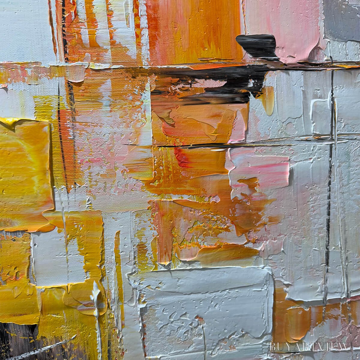 ARTOVITAS Abstract Symphony Ii – Colorful Abstract Painting, Textured , Vertical Canvas, Modern Art - image 3