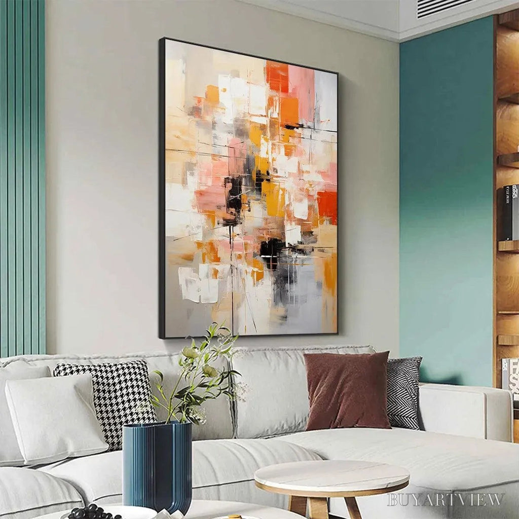 ARTOVITAS Abstract Symphony Ii – Colorful Abstract Painting, Textured , Vertical Canvas, Modern Art - image 4