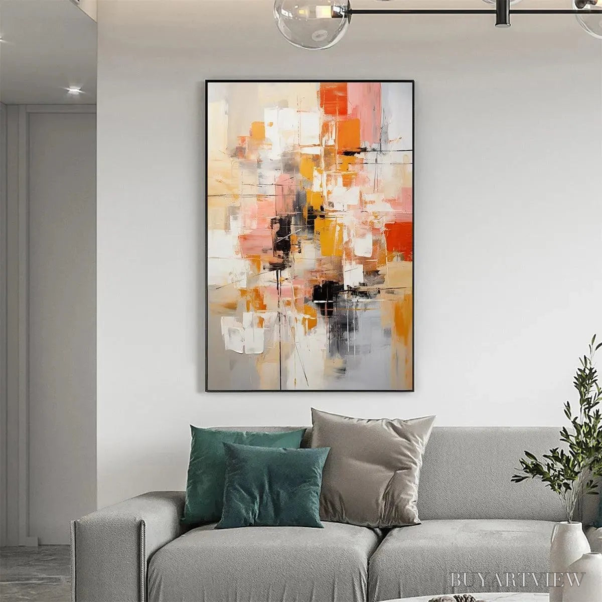 ARTOVITAS Abstract Symphony Ii – Colorful Abstract Painting, Textured , Vertical Canvas, Modern Art - image 5