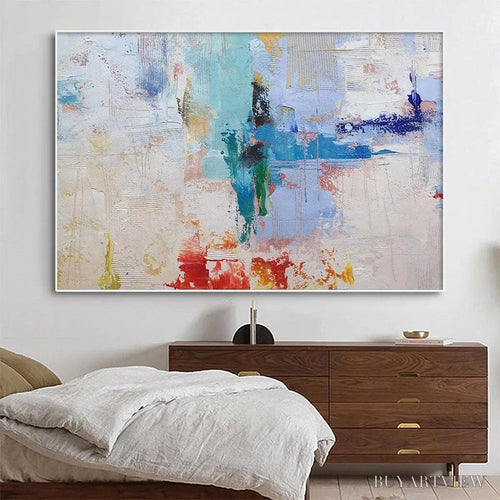 ARTOVITAS Abstract Land – Textured Abstract Painting, Colorful , Modern Art, Panoramic, Horizontal Canvas - image 2