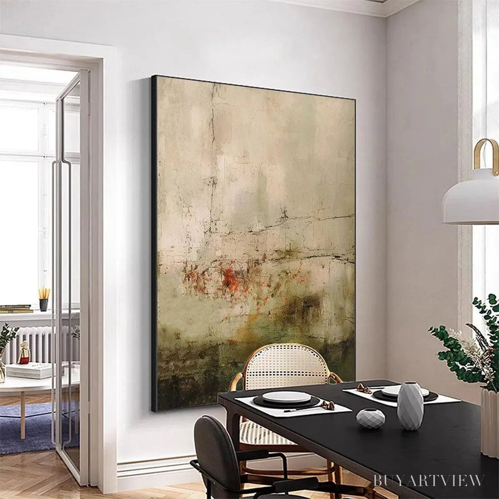 ARTOVITAS Wabi Sabi Terrain – Textured Abstract Landscape Painting, Vertical - image 2