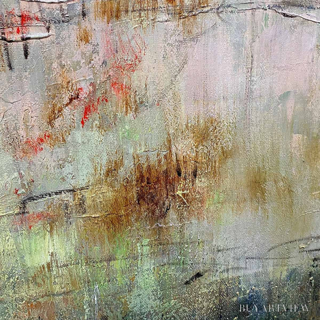 ARTOVITAS Wabi Sabi Terrain – Textured Abstract Landscape Painting, Vertical - image 3