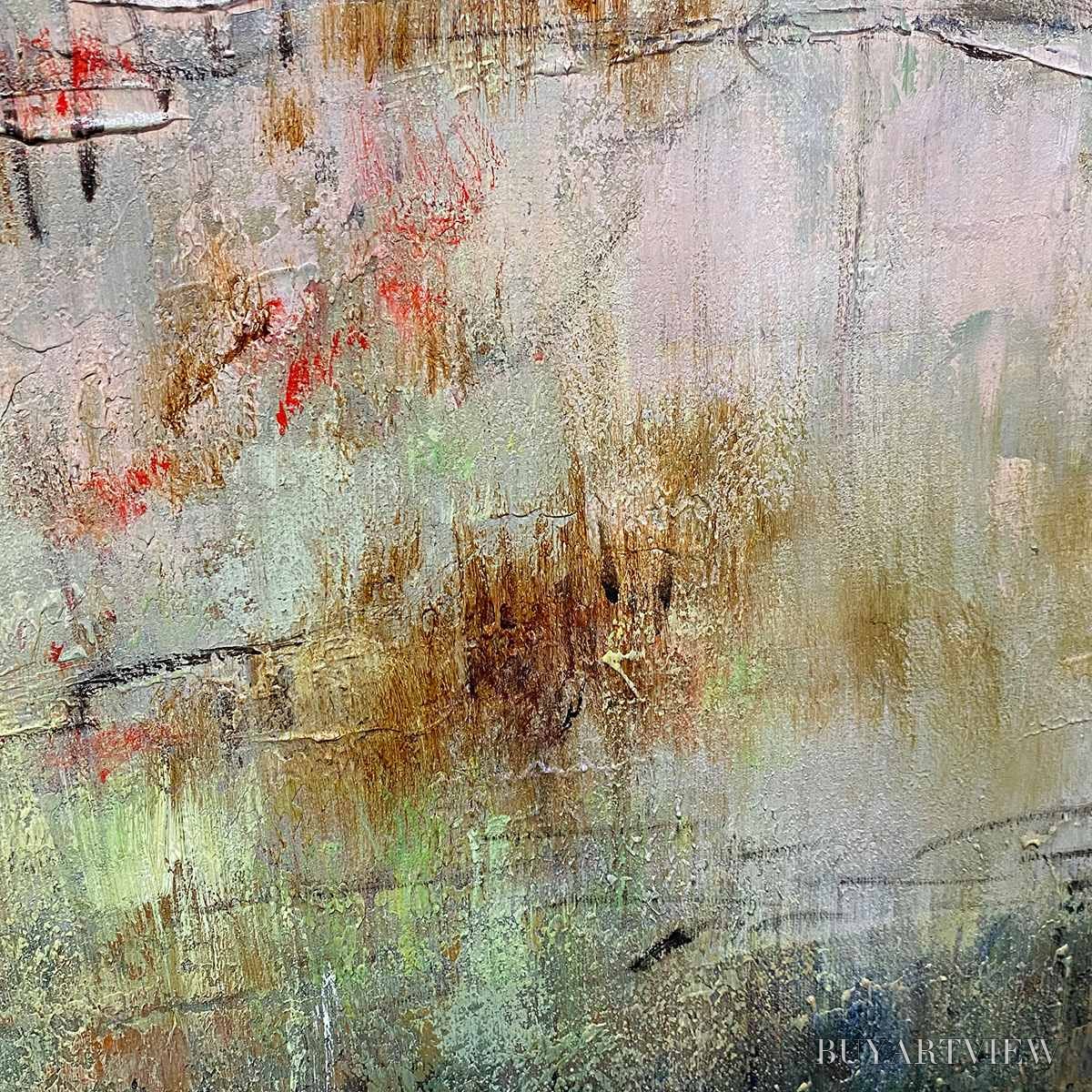 ARTOVITAS Wabi Sabi Terrain – Textured Abstract Landscape Painting, Vertical - image 3