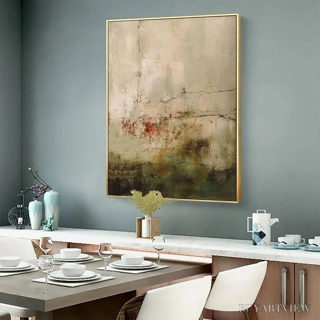 ARTOVITAS Wabi Sabi Terrain – Textured Abstract Landscape Painting, Vertical - image 4