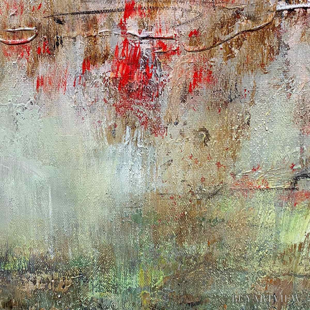 ARTOVITAS Wabi Sabi Terrain – Textured Abstract Landscape Painting, Vertical - image 6