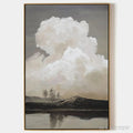 ARTOVITAS Cloudy Landscape – Muted Landscape Painting, Vertical - image 1