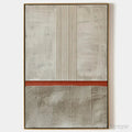 ARTOVITAS Textured Minimalist Landscape – Terracotta and Beige Abstract Painting, Vertical - image 1