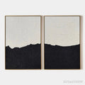 ARTOVITAS Black & White Abstract Landscape Diptych – Textured Abstract Painting Set of 2, Vertical - image 1