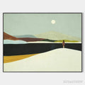 ARTOVITAS Solitary Figure in Minimalist Landscape – Serene Landscape Painting, Horizontal - image 1