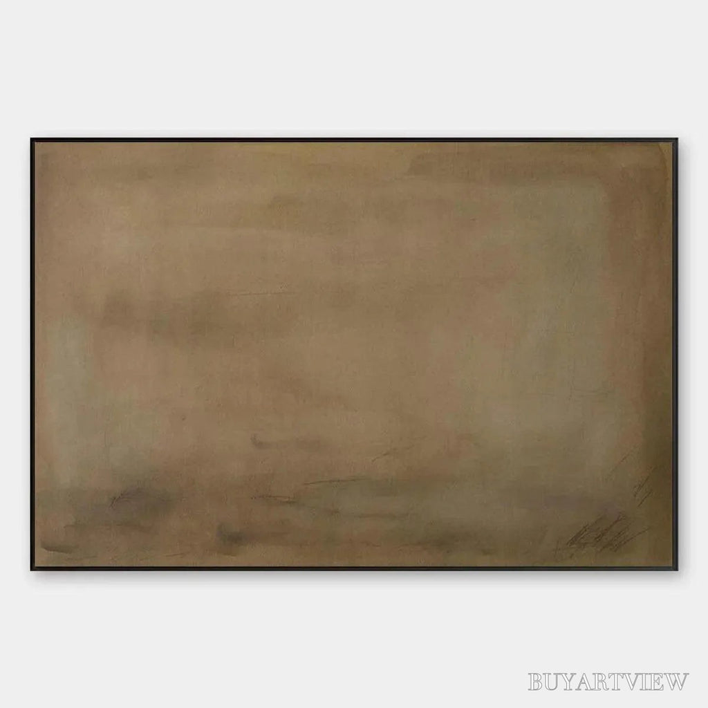 ARTOVITAS Earthy Minimalist Landscape – Minimalist Abstract Painting in Brown - image 1